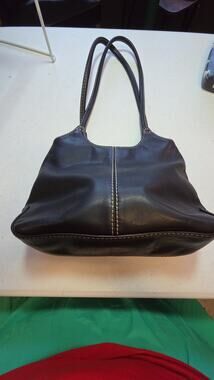 Vintage Fossil Black Smooth Leather Handbag